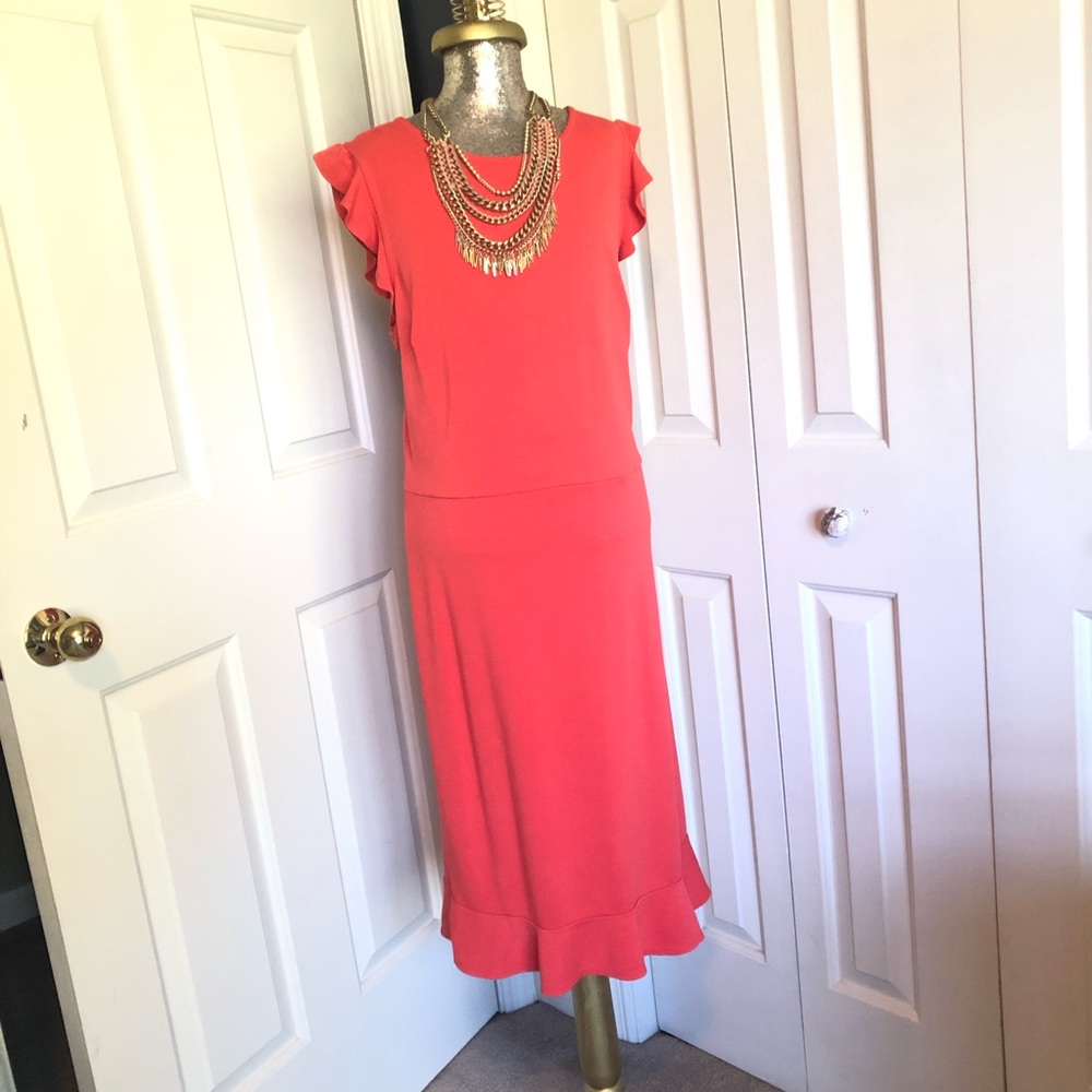 Orange Old Navy MIDI Dress, Size Large, Like New Condition